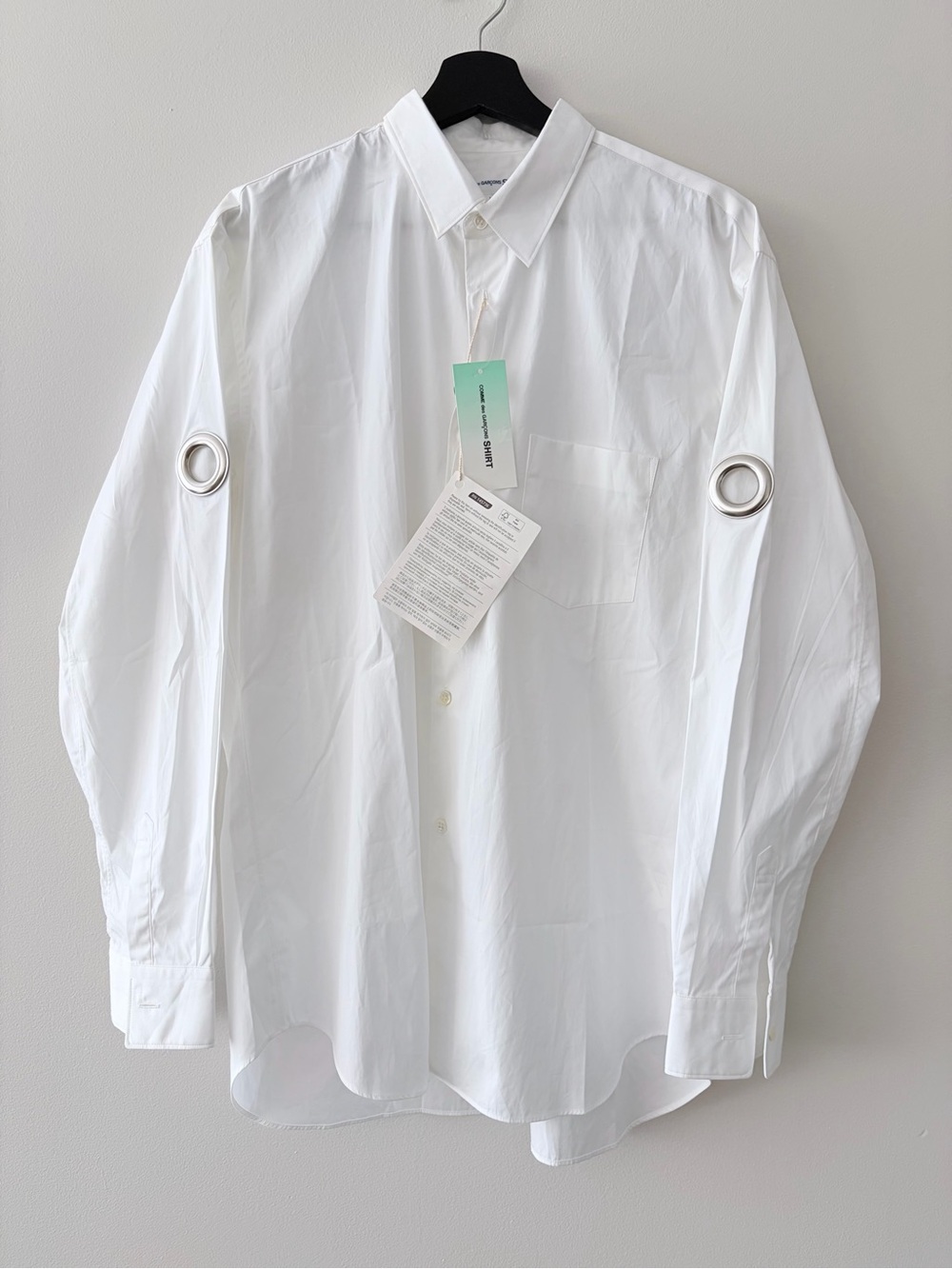 Comme des Garçons SHIRT Silver Grommet Detail White Shirt